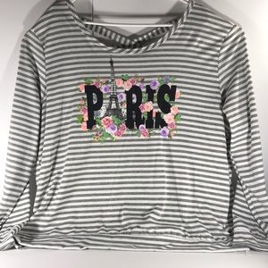 Women’s Paris Stripped Long Sleeve Shirt 3x